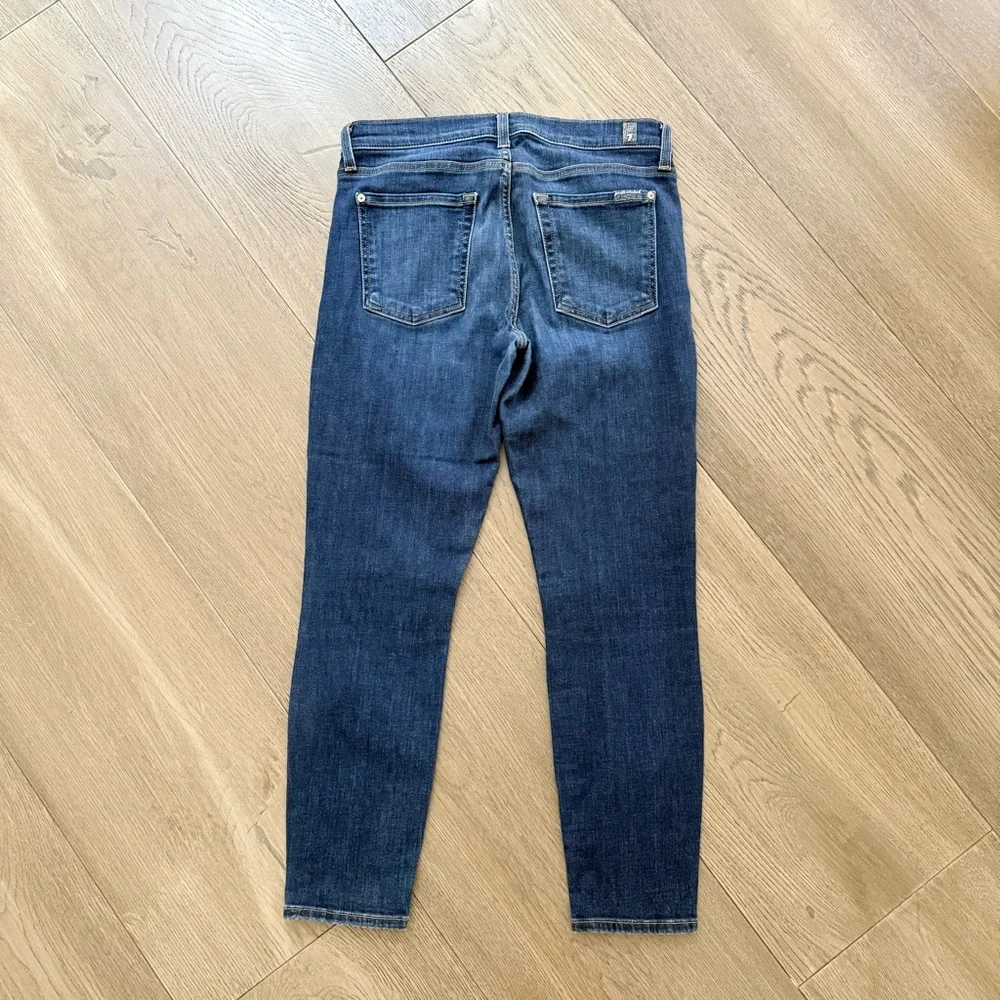 3 FOR $10 - 7 For All Mankind Cropped Gwenevere Dark Blue Skinny Jeans 28 - Picture 2 of 10